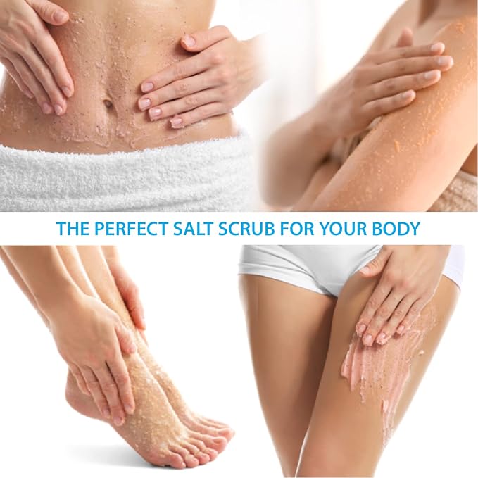 Bundle-Dead Sea Collection Salt Body Scrub -2 X Large 23.28 OZ - Salt Body Scrub Tea Tree + Salt Body Scrub Argan- Exfoliating Effect - Includes Organic Essential Oils and Natural Dead Sea Minerals