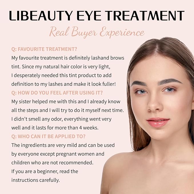 Libeauty Lash Color Kit with Reusable Dolphins Eye Patches Instant Eyelash & Eyebrow Black Coloring Kit for Hair Lasts Up 4 Weeks Brow Colour Set Suitable For DIY At Home Or Salon