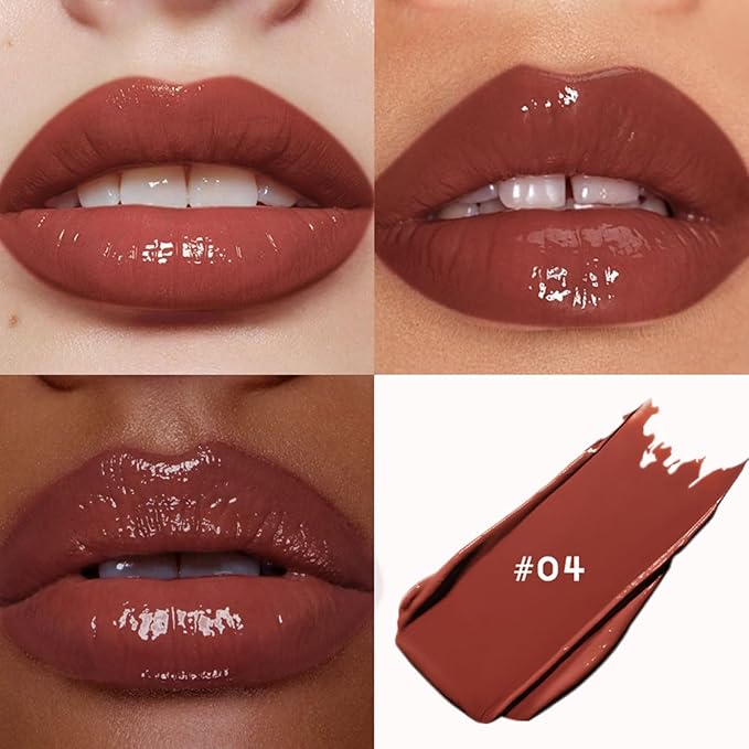 ZUK Hydrating Lip Gloss for Women and Girls, Moisturizing Creamy Lipstick for Dry Lips, Nourishing Highly Pigmented Lip Balm, Non-Sticky Tinted Lip Makeup