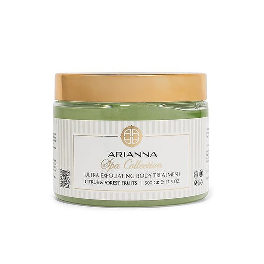 ARIANNA-SKINCARE Ultra Exfoliating Body Treatment Dead Sea Salt Body Scrub Natural Moisturizing and Exfoliating Scrub for Nourishing Essential Skin Care (Citrus & Forest Fruits)