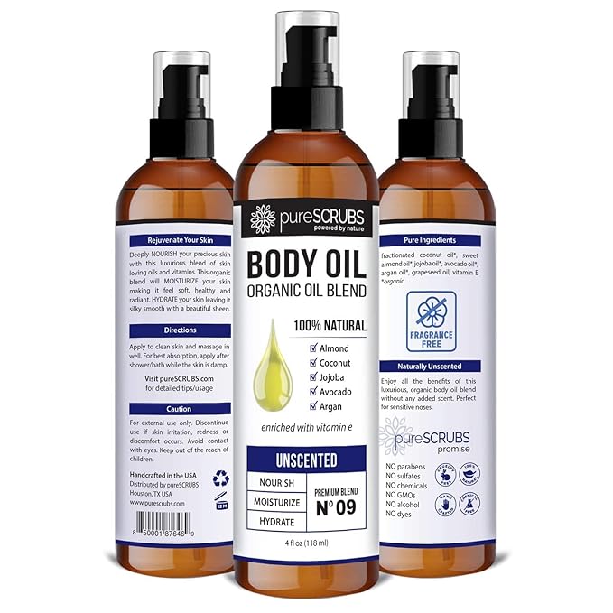 pureSCRUBS Unscented Body Scrub + Unscented Body Oil Bundle