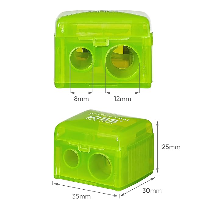 Professional Duo Pencil Sharpener, Convenient, Essential Tool for Eye liner, Lip liner, Sharpens, Easy To Clean, Compact (Sharpener)