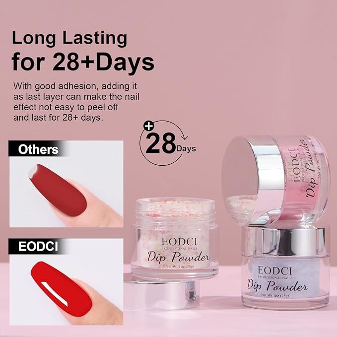 Color Dipping Powder, Red White Yellow Hexagon Sequins Dip powder No Nail Lamp Long Lasting Dip Nail Colors Nail Starter Professional Nail Art Salon Home DIY 1oz