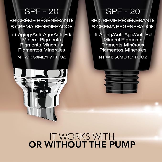 bellapierre BB Cream with SPF 20 - Tinted Sunscreen, Concealer, Matte Foundation, & Moisturizing Face Cream | Lightweight Formula + Pump Top Applicator | Non-Toxic & Paraben Free | 1.7 Oz - Light