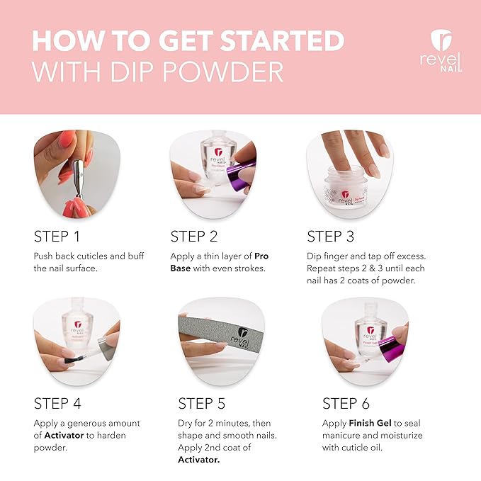 Revel Nail Dip Powder - Dip Build Powder, Nail Strengthener, Long-Lasting Dip Nails, Clear Dip Powder for French Nails, DIY Nails, Professional Nail Dipping Powder, Vivien(Clear), 1 oz