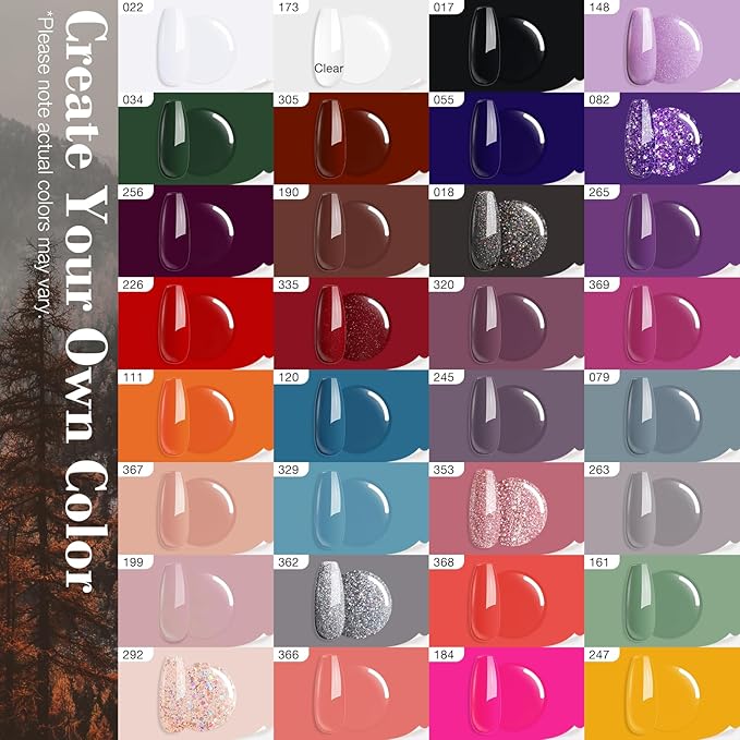 AZUREBEAUTY Dip Powder Nail Kit - 32 Colors, All Season Color Series Starter Kit - Dip System Essential Liquid, Recycling Tray Set for French Nail Art Manicure Salon DIY Home