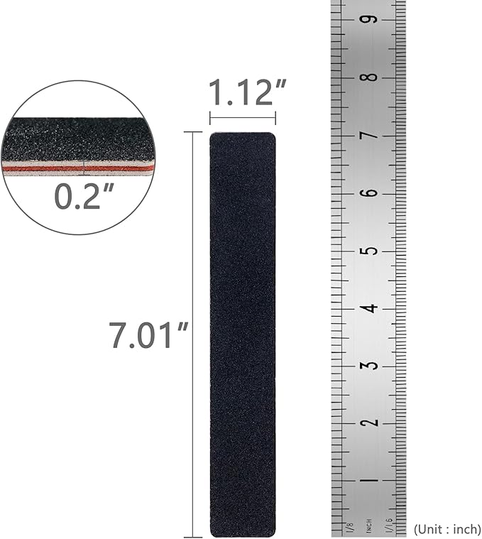 10 Pack 100/180 Grit Nail Files, Black Professional Reusable Emery Boards Manicure Tool for Acrylic Nails, Nail Buffering Files, Rectangle Shape