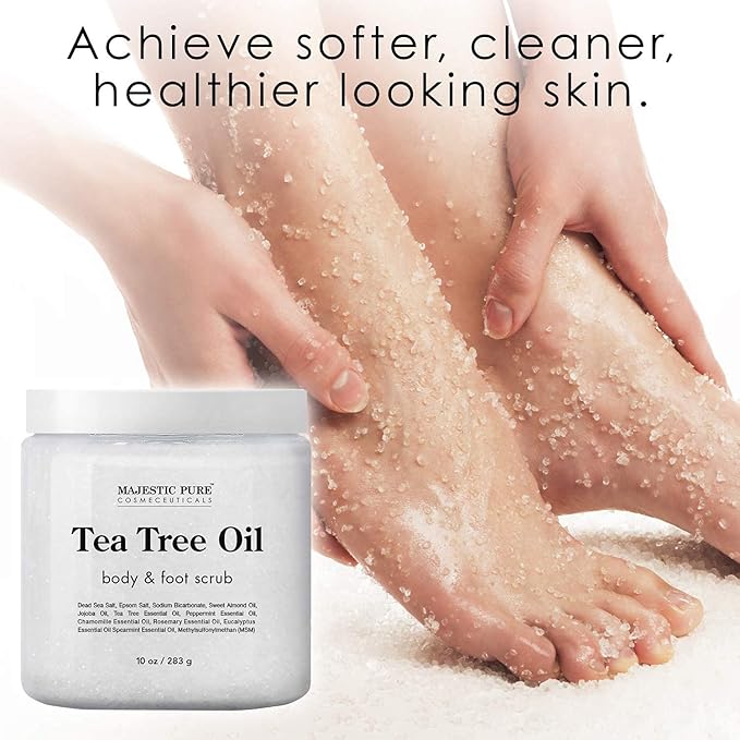 Majestic Pure Himalayan Body Scrub and Tea Tree Scrub Bundle – Body and Foot Scrub Combo set