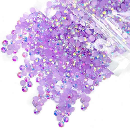 10000PCS 2mm Light Purple AB Resin Rhinestones Bulk SS6 Flatback Jelly Stones Pack Diamonds Crystals Gems Charms for Nails Face Eyes Makeup Body Tumblers Bottles DIY Crafts Decor Shoes Clothes