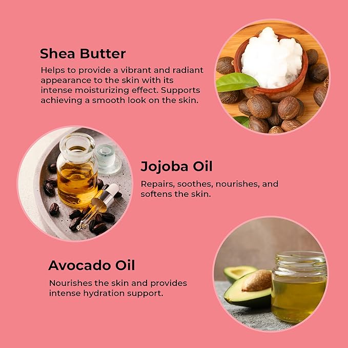 Body Scrub for Exfoliating with Moisturizing Shea Butter | 100% Vegan | Natural Strawberry Extract | Perfect Exfoliator for All Body Parts such as Face, Foot, Hand