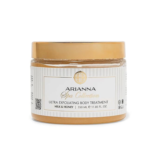 ARIANNA-SKINCARE Ultra Exfoliating Body Treatment Dead Sea Salt Body Scrub Natural Moisturizing and Exfoliating Scrub for Nourishing Essential Skin Care (Milk & Honey)