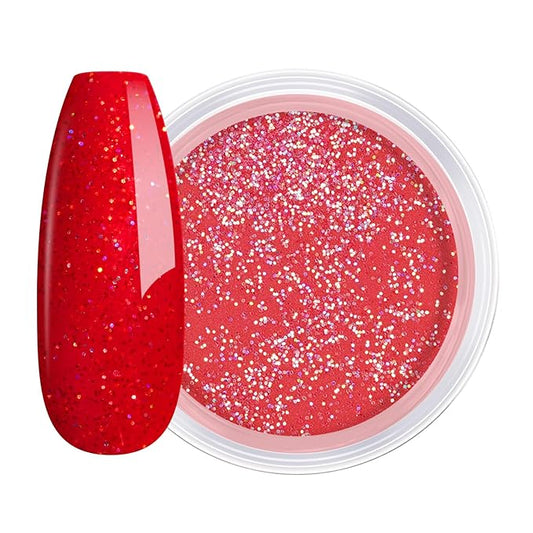 AILLSA Nail Dip Powder Glitter Red Burgundy Dipping Powders Colors for DIY Manicure Salon at Home Easy to Use Gel Dip Powder(1 Oz)
