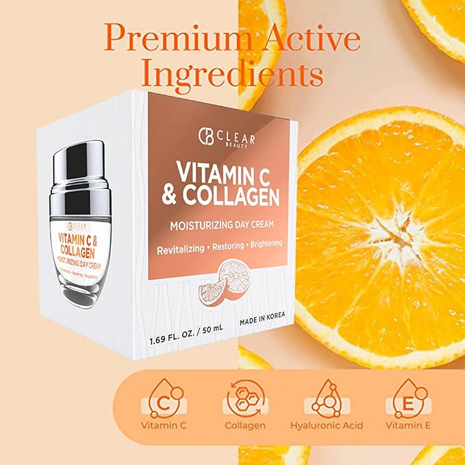 Vitamin C & Collagen + Hyaluronic Acid & Retinol Moisturizer - Dermatologist Tested, Anti-Aging, Fine Lines & Wrinkles Treatment, Korean Skin Care, All Skin Types - Value Set