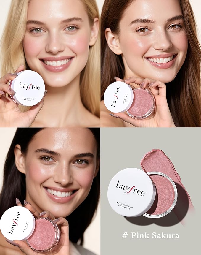 Multi Glow Balm, Cream Blush for Cheeks, Blush Balm Face Makeup, Radiant Finish, Hydrating, Creamy, Lightweight & Blendable Color, Face Makeup, 0.63 Oz (Pink Sakura)