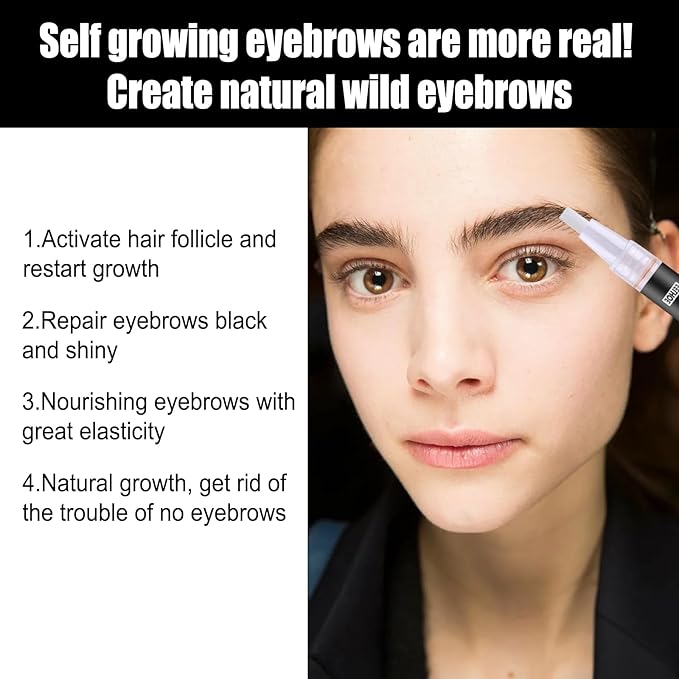 Eyebrow Growth Serum, Rapid Eyebrow Serum Lash Brow Nourish Serum, Natural Thick, Lengthen, Repair Thick Eyebrows Nutrient Solution, for Stronger, Bolder Thicker Fuller Eye Brows, Vegan
