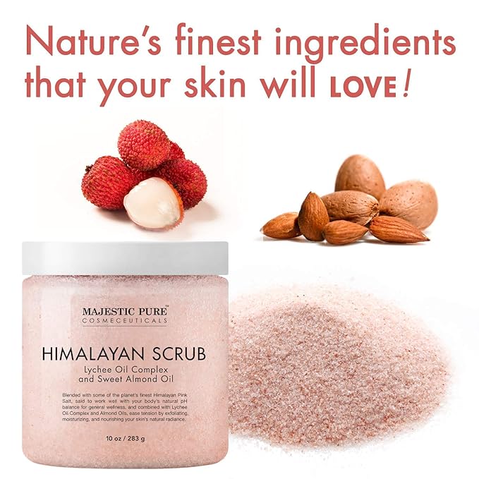 Majestic Pure Himalayan Body Scrub and Tea Tree Scrub Bundle – Body and Foot Scrub Combo set