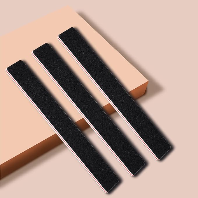 10 Pack 100/180 Grit Nail Files, Black Professional Reusable Emery Boards Manicure Tool for Acrylic Nails, Nail Buffering Files, Rectangle Shape