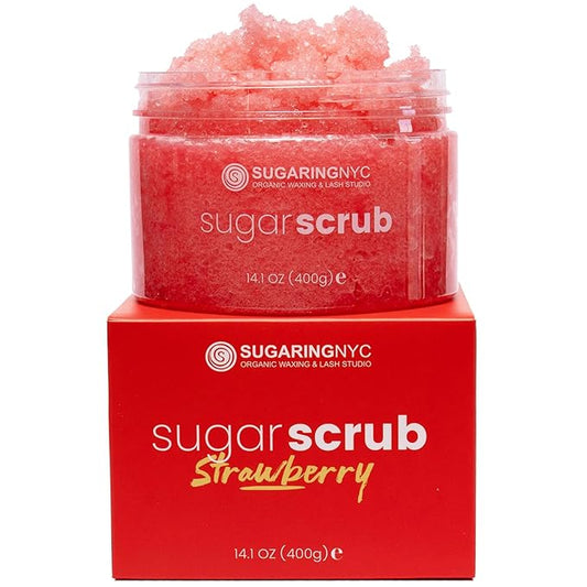 Sugaring NYC Moisturizing and Exfoliating Signature Body Scrub - Silky Smooth Skin and Ingrown Hair Prevention (Strawberry Fields)