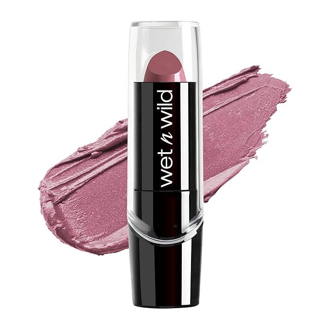 wet n wild Silk Finish Lipstick Hydrating Rich Buildable Lip Color with Vitamins A,E, & Macadamia 530D Dark Pink Frost and Secret Muse