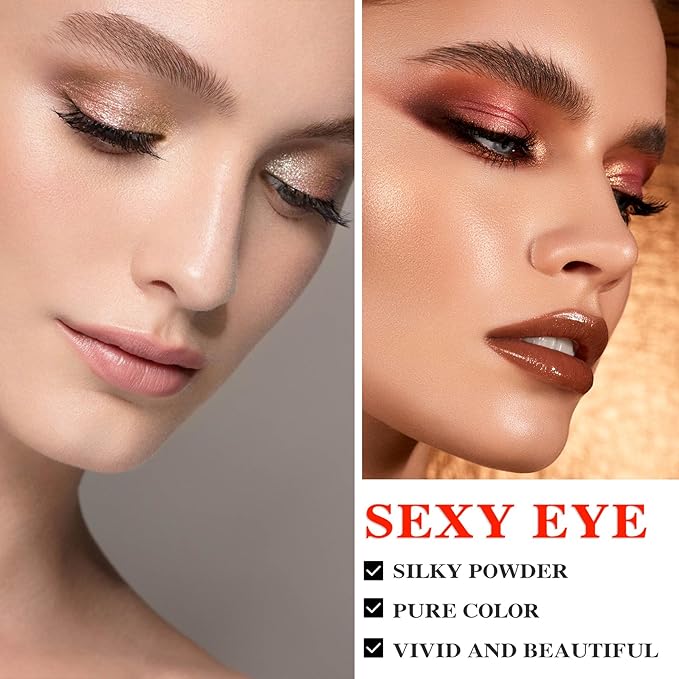 10 Colors Makeup Naked Eyeshadow Palette,Nude Matte Shimmer Eyeshadow Palette,Natural Glitter Pigment Eye Shadow Pallete Set Long Lasting & Waterproof Smokey Eye Professional Beauty Makeup Kit #2