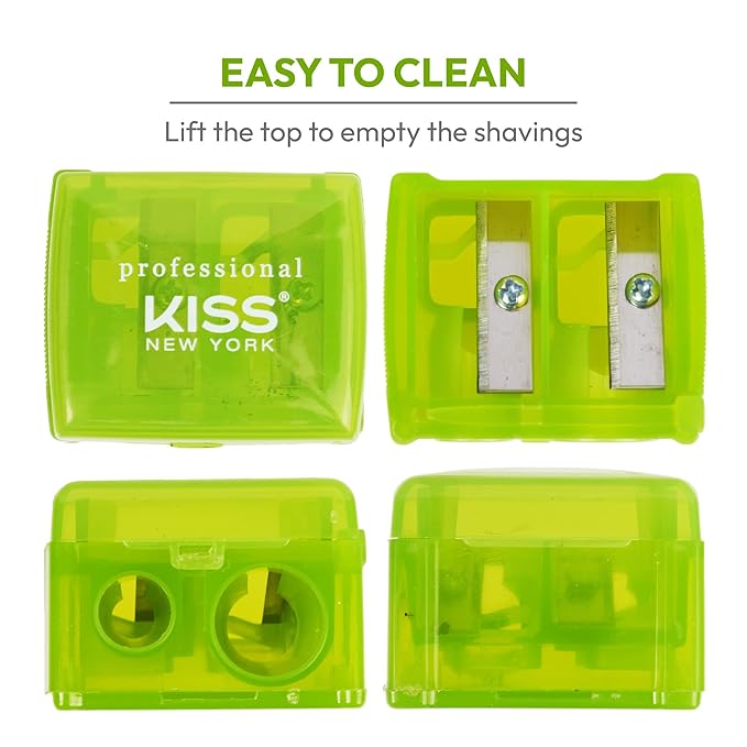 Professional Duo Pencil Sharpener, Convenient, Essential Tool for Eye liner, Lip liner, Sharpens, Easy To Clean, Compact (Sharpener)