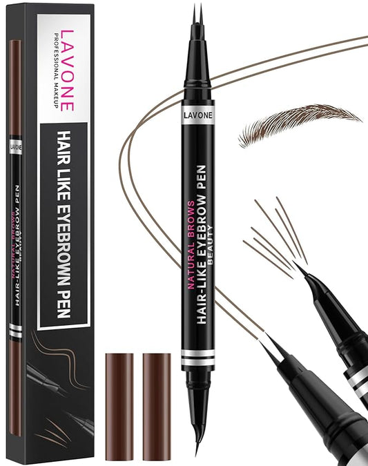 Eyebrow Pencil, 2-in-1 Waterproof Eyebrow Pen, with 2 Tip Microblading Eyebrow Pencil and Ultra-Precise Brow Pencil, with Eyebrow Brush, Eyebrow Pencils for Women, Natural Hair-Like Brows