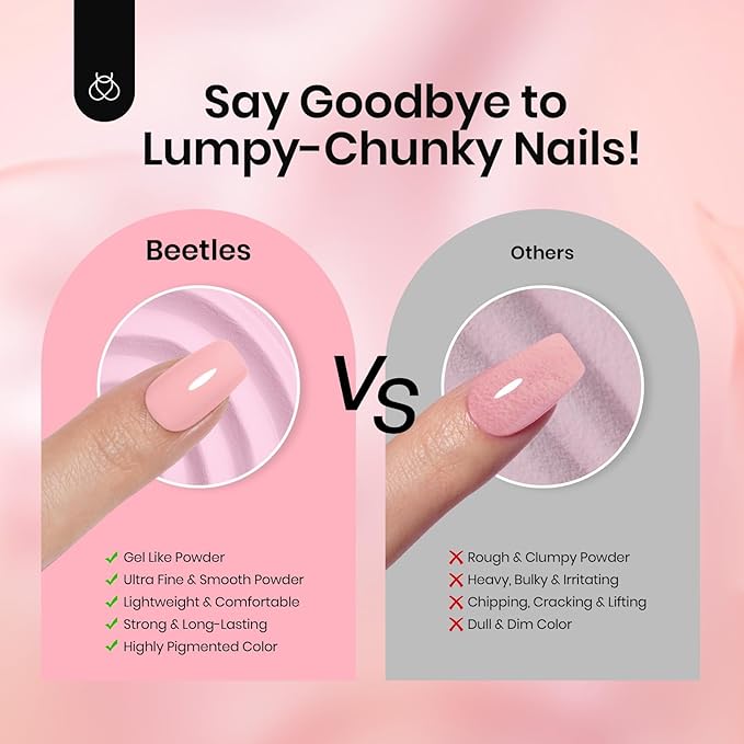 Beetles Dip Powder Nail Kit 6 Color Nude Pink Brown Dip Nails Powder Starter Kit All Season Nail Dip Powder Kit No Need Nail Lamp DIY Salon at Home for Women