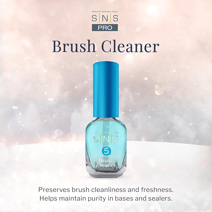 SNS Nail Brush Cleaner - Gel Base Nail Polish Brush Saver Maintains Softer and Cleaner Bases & Sealers, Liquid Nail Brush Conditioner & Cleaning Solution for All Nail Brushes, 0.34 Oz