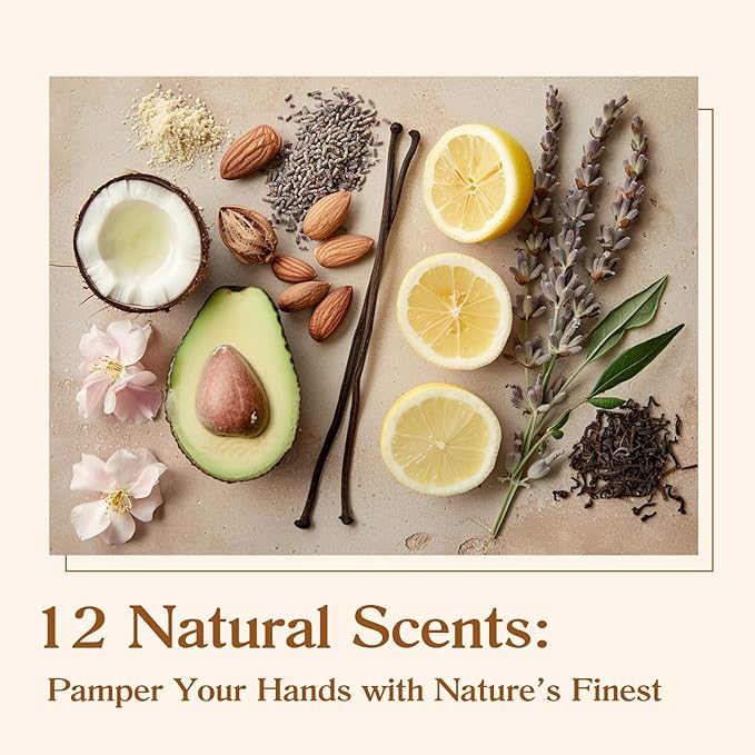 BODY & EARTH # LOVE 24 Pack Hand Cream Gift Set Scented Hand Lotion for Dry Cracked Hands Travel Size Lotion Mini Hand Lotion Bulk Gift Set For Women Mothers Day Gifts Easter Basket Stuffers 24x1.0 oz