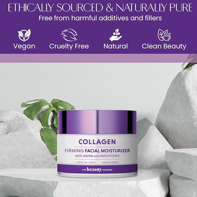 Collagen Daily Face Moisturizer - Hydrating, Anti-Aging, Skin Firming - Dermatologist Tested, Clean Beauty, Cruelty-Free Korean Skin Care for All Skin Types - 1.69 fl. oz
