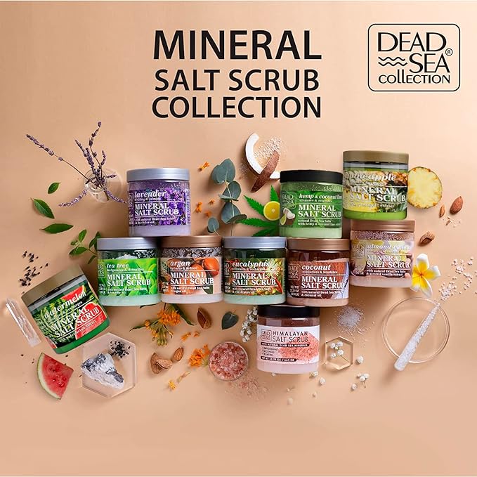 Dead Sea Collection Salt Body Scrub - Large 23.28 OZ - with Himalayan Salt and Dead Sea Collection Eucalyptus Salt Body Scrub - Large 23.28 OZ - Bundle