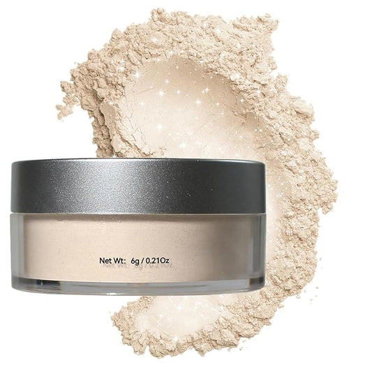 Oil Control Loose Powder, Translucent Setting Powder, Long-Lasting Shimmer, Lightweight Face Powder for Women, Polvo Traslúcido Maquillaje (01#, 1pc)
