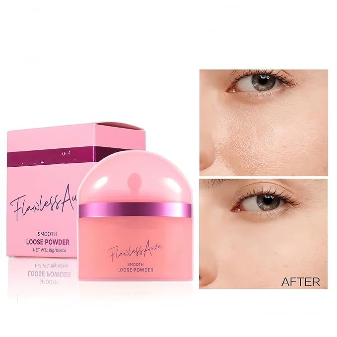 Setting Loose Powder 5 Colors Flawless Smooth Loose Finishing Powder Waterproof Long-Lasting Face Powder (Color 01)
