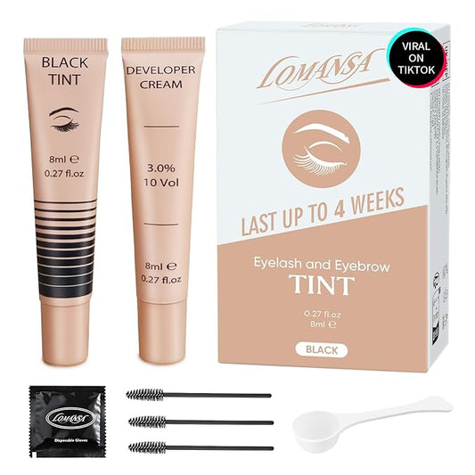 Lash Color Kit - Professional Eyelash and Brow Color with Natural Black Effects, Safe & Easy to Use 8ml