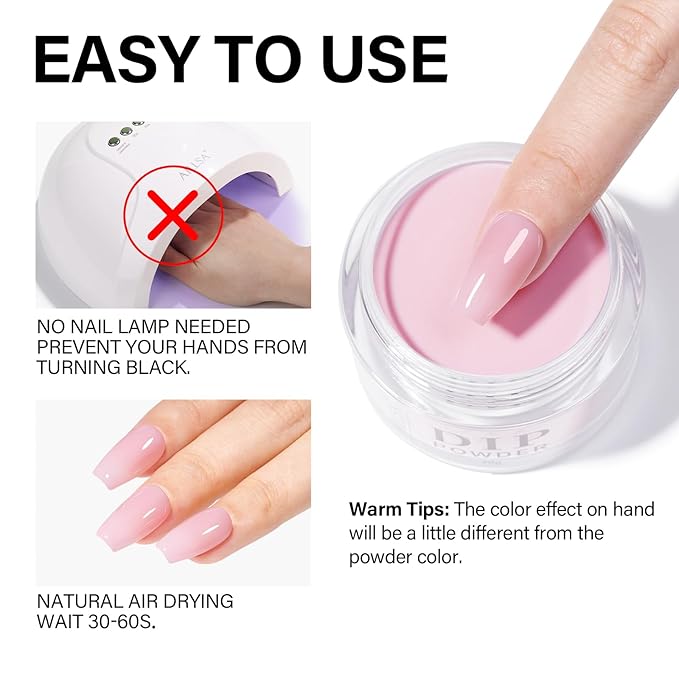 AILLSA Nail Dip Powder Sheer Pink Nail Dipping Powder Translucent Jelly Nude Pink Dip Powder Colors for Nail Art French Manicure at Home Easy to Use Neutral Dip Powder for Valentine's Day Gift (1 Oz)