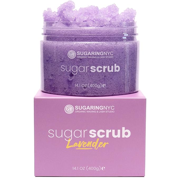 Sugaring NYC Moisturizing and Exfoliating Signature Body Scrub - Silky Smooth Skin and Ingrown Hair Prevention (Lavender Fields)