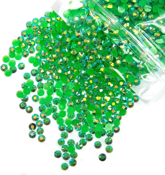 10000PCS 2mm Emerald Green AB Resin Rhinestones Bulk Dark Green AB Flatback Jelly Stones SS6 Non-Hotfix Diamonds Gems Charms for Nails Face Eyes Makeup Body Mugs Tumblers DIY Crafts Decor Shoes