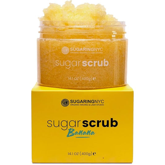 Sugaring NYC Moisturizing and Exfoliating Signature Body Scrub - Silky Smooth Skin and Ingrown Hair Prevention (Going Bananas)