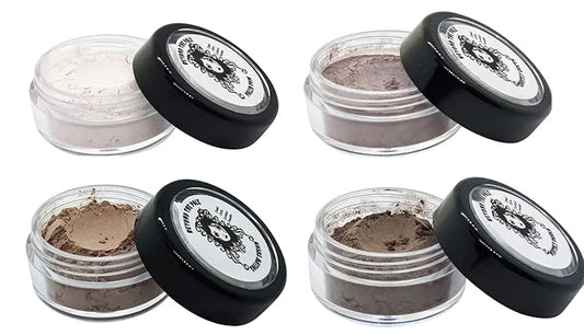 DEAD GIRL Contour Powder Goth Cosplay Foundation Makeup Collection for Very Pale Skin Tones (4-pack - Pallid Pam, Ghastly Greta, Sallow Susan, Deathly Darla)