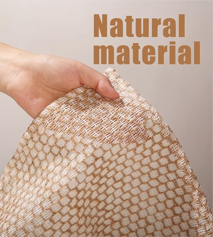 Jute Exfoliating Washcloth Towel Net Sponges for Shower, Cotton Line Back Washer Shower Wash Cloth for Women and Men, Natural Back Exfoliator Bath Scrubber for Body