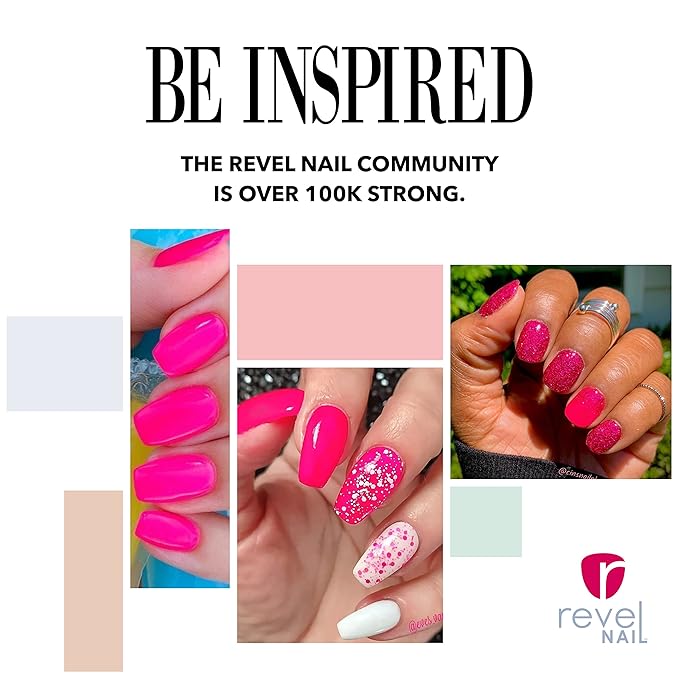 Revel Nail Dip Powder - Pink Powder Dip Nail Polish, Chip Resistant Dip Nail Powder with Vitamin E and Calcium, DIY Manicure, Staff