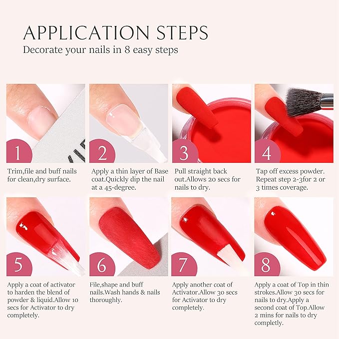 AILLSA Dip Powder Wine Red for Valentine's Day, Red Dip Powder Nail 1 Oz Burgundy Nail Dipping Powder French Nail Art for Starter Manicure Salon DIY at Home, Fall Winter Dip Powder Colors for Women