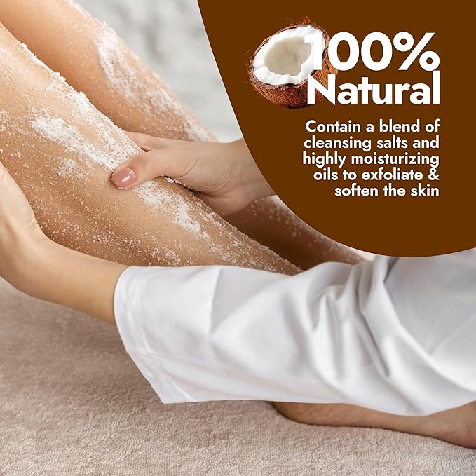 Premium Taza Coconut Dead Sea Salt Scrub, 473 ml 24 oz (670 g) Exfoliates Your Skin Leaving it Soft and Hydrated Contains: Coconut Oil, Shea Butter, Grapeseed Oil, Sweet Almond Oil, 26 Minerals