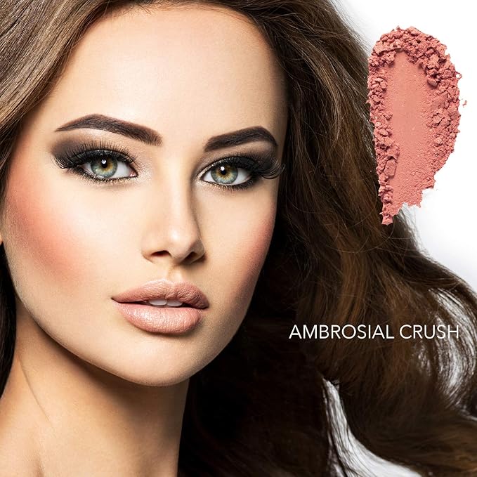Bellaterra Cosmetics Mineral Loose Blush - Contouring, Long Lasting, Illuminating in 5 Shades for All Skin Types. (Ambrosial Crush, 9g)