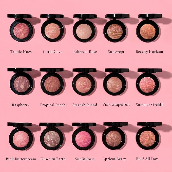 LAURA GELLER NEW YORK Baked Blush-n-Brighten Marbleized Blush + Angled Brush (05 Sunswept, 47mm)