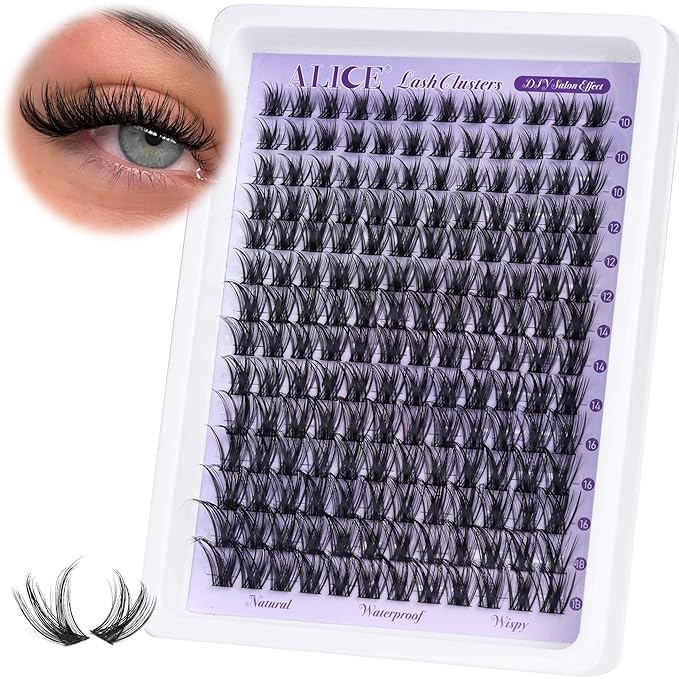 Lash Clusters Wispy Eyelash Extensions 168pcs Volume Individual Lashes 10-18mm Waterproof Natural DIY Lash Extensions Cluster Eyelash Extensions by ALICE