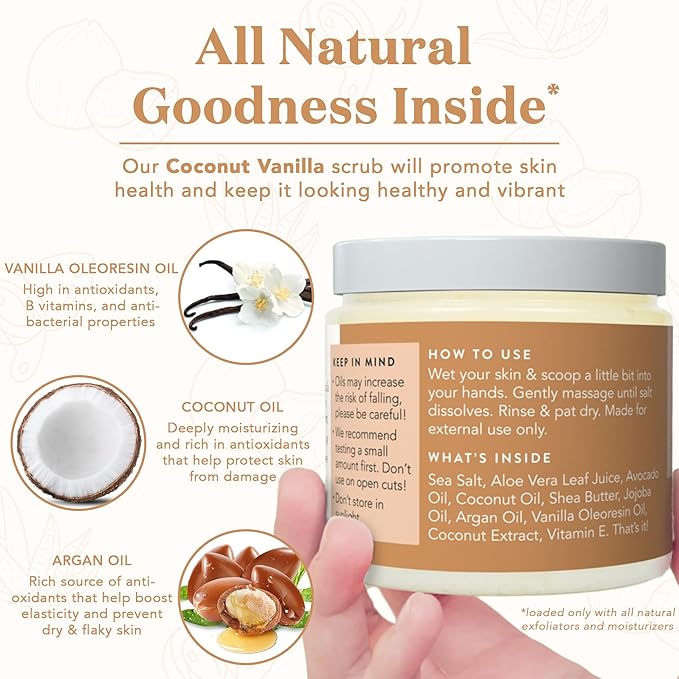 Bare Botanics Aloe Vera Mist + Coconut Vanilla Body Salt Scrub