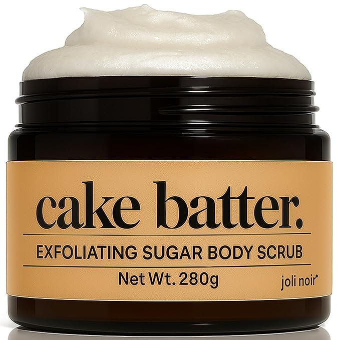 Joli Noir - Sugar Scrub - [Cake Batter] Exfoliating Body Scrub Made With Pumice, Grapeseed, Olive Oil, Sunflower, & Castor Oils To Reveal Silky Smooth Skin