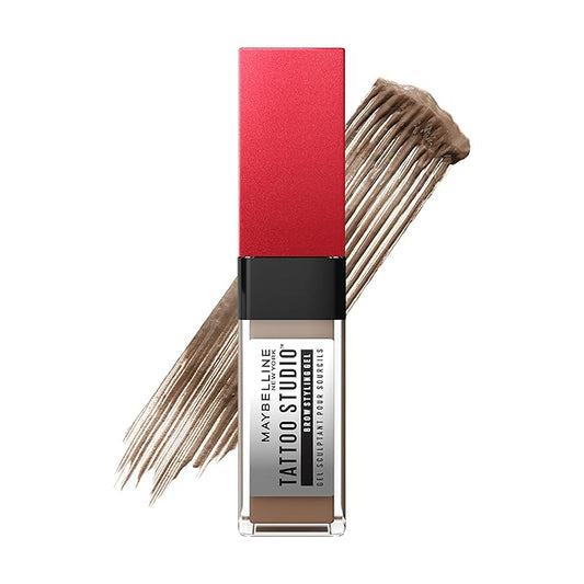 Maybelline Tattoo Studio Brow Styling Gel, Waterproof Eyebrow Make Up, Brow Tint for Up to 36HR Wear, Blonde, 1 Count