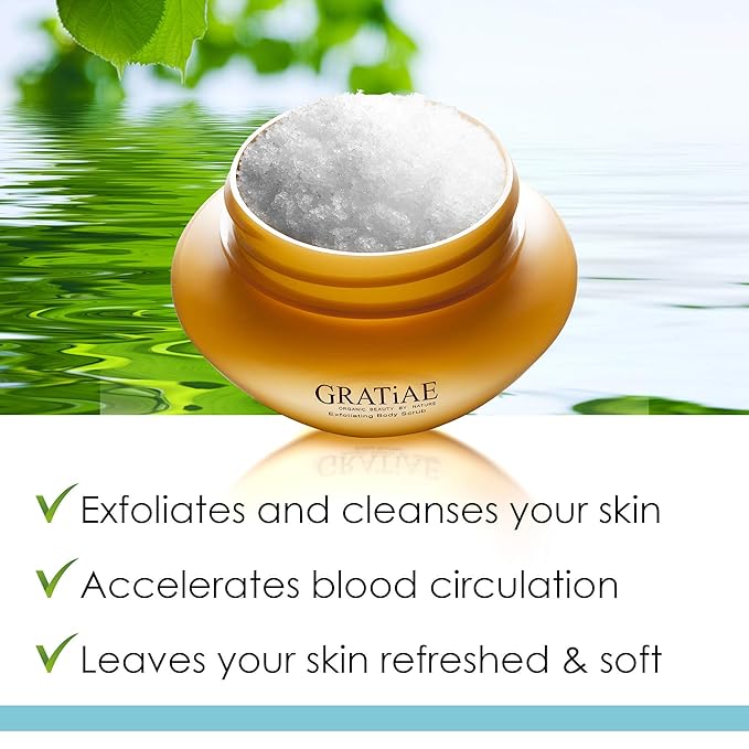 Gratiae Organics Exfoliating Body Scrub, Passion Fruit and Lime for All Skin Types 8.5 Fl oz